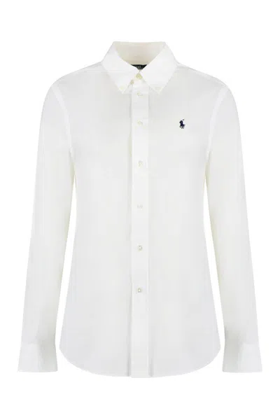 Polo Ralph Lauren Long-sleeve Button-up Shirt With Tailored Fit In White