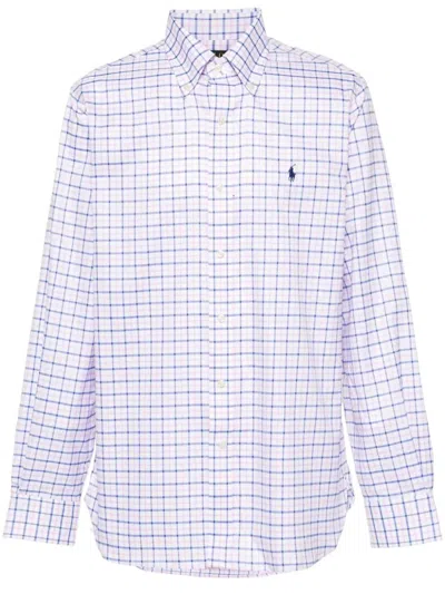 Polo Ralph Lauren Polo Pony-embroidered Shirt In White/pink Multi