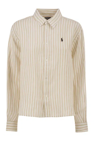 Polo Ralph Lauren Short, Loose-fitting Linen Shirt In Multi