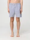 Polo Ralph Lauren Traveler Straight-leg Mid-length Striped Cotton-blend Seersucker Swim Shorts In Gnawed Blue