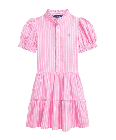Polo Ralph Lauren Kids' Short Puff Sleeve Dress In Pink