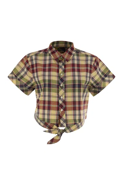 Polo Ralph Lauren Short Shirt In Plaid Cotton In Brown