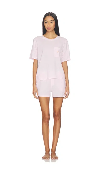 Polo Ralph Lauren Short Sleeve & Short Set In Pink