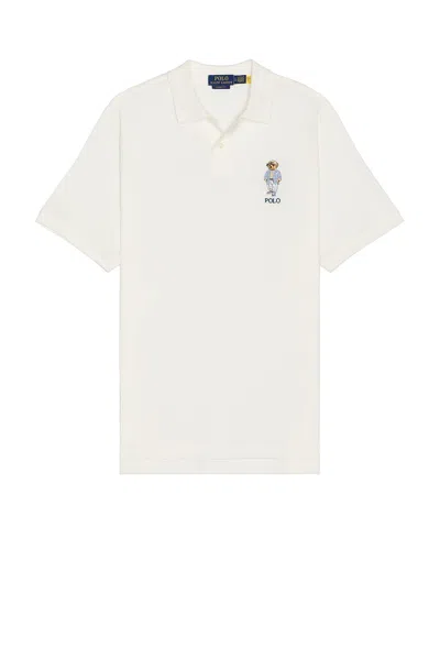 Polo Ralph Lauren Short Sleeve Artisan Mesh Novelty Bear Polo In Sp25 Nevis Studio Bt Sea Bear