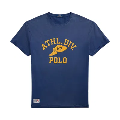 Pre-owned Polo Ralph Lauren Short-sleeve Athletic Division Jersey T-shirt 'rustic Navy' | Blue | Men's Size L