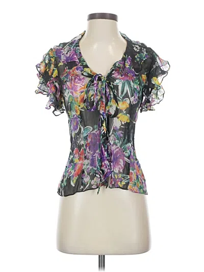 Pre-owned Polo Ralph Lauren Short Sleeve Blouse In Black