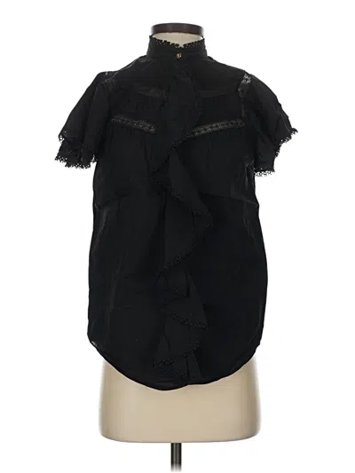 Pre-owned Polo Ralph Lauren Short Sleeve Blouse In Black