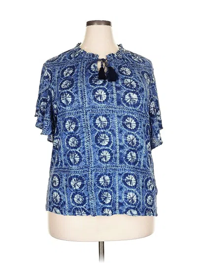Pre-owned Polo Ralph Lauren Short Sleeve Blouse In Blue