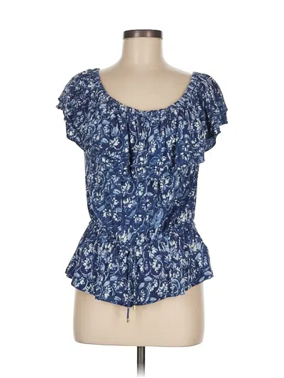 Pre-owned Polo Ralph Lauren Short Sleeve Blouse In Blue