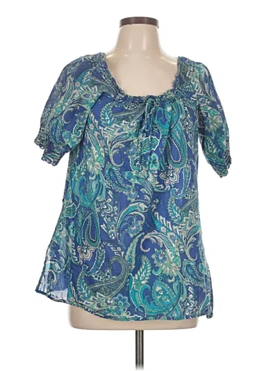 Pre-owned Polo Ralph Lauren Short Sleeve Blouse In Blue