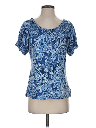 Pre-owned Polo Ralph Lauren Short Sleeve Blouse In Blue