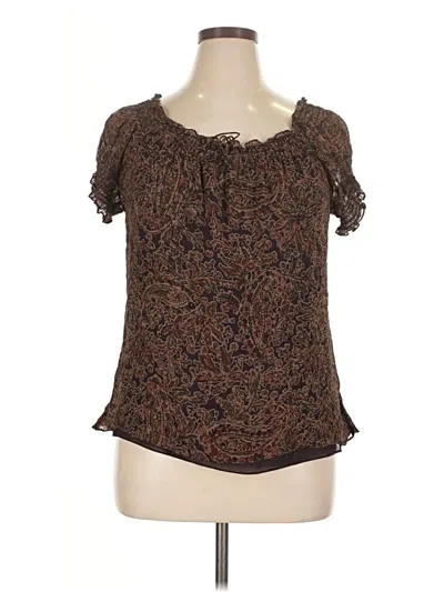 Pre-owned Polo Ralph Lauren Short Sleeve Blouse In Brown