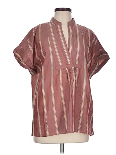Pre-owned Polo Ralph Lauren Short Sleeve Blouse In Burgundy
