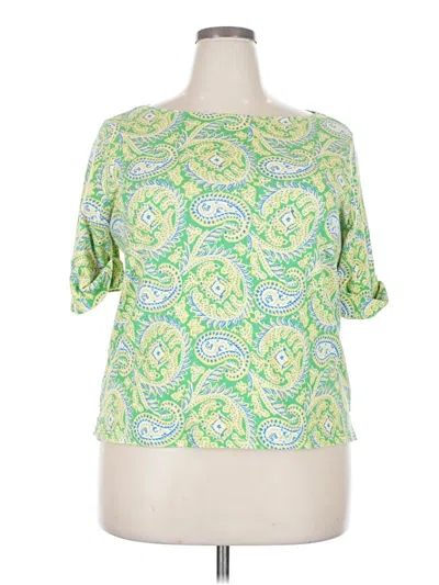 Pre-owned Polo Ralph Lauren Short Sleeve Blouse In Green