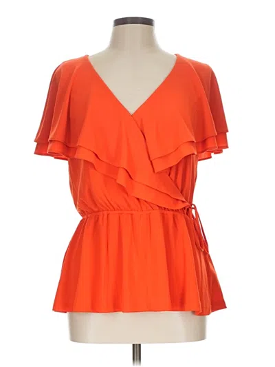 Pre-owned Polo Ralph Lauren Short Sleeve Blouse In Orange