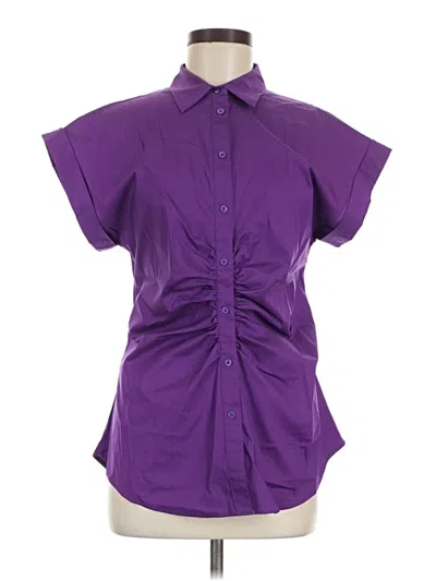 Pre-owned Polo Ralph Lauren Short Sleeve Blouse In Purple