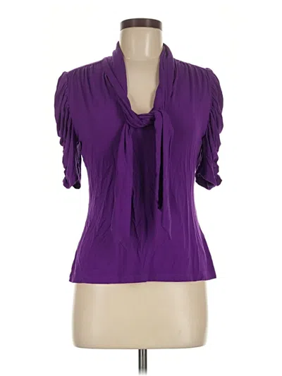 Pre-owned Polo Ralph Lauren Short Sleeve Blouse In Purple
