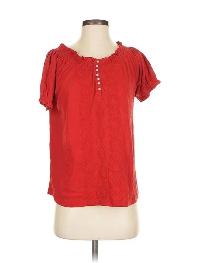 Pre-owned Polo Ralph Lauren Short Sleeve Blouse In Red