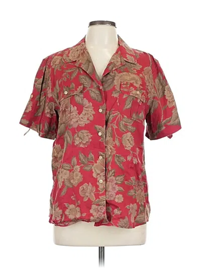 Pre-owned Polo Ralph Lauren Short Sleeve Blouse In Red