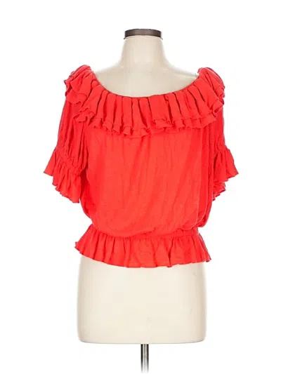 Pre-owned Polo Ralph Lauren Short Sleeve Blouse In Red