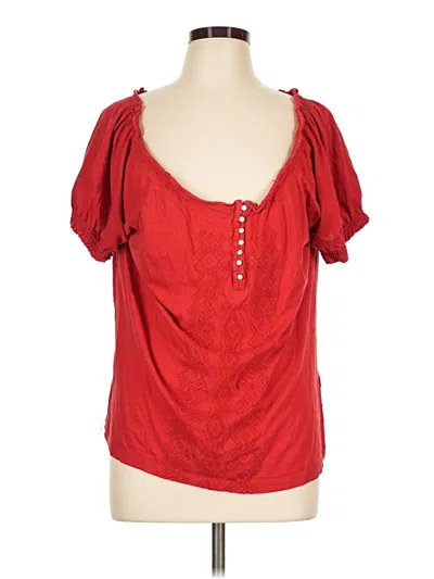 Pre-owned Polo Ralph Lauren Short Sleeve Blouse In Red