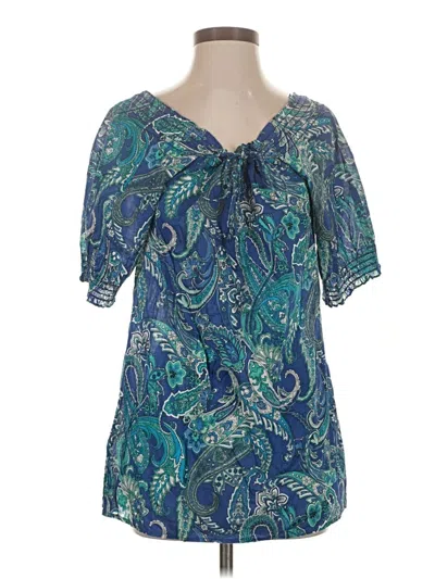 Pre-owned Polo Ralph Lauren Short Sleeve Blouse In Teal