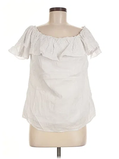 Pre-owned Polo Ralph Lauren Short Sleeve Blouse In White