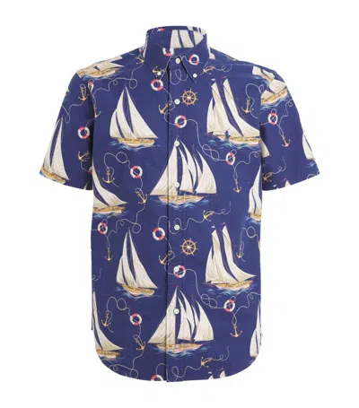 Polo Ralph Lauren Short-sleeve Boat Print Shirt In Multi