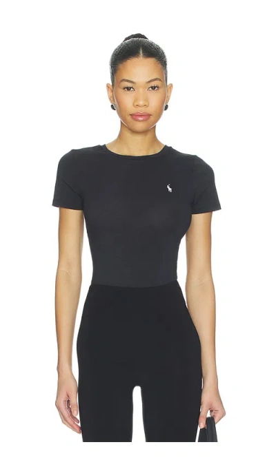 Polo Ralph Lauren Short Sleeve Bodysuit In Black