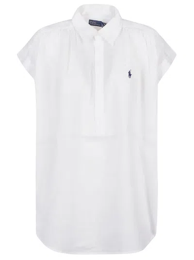 Polo Ralph Lauren Short Sleeve Button Front Shirt In White