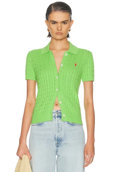 Polo Ralph Lauren Short Sleeve Cardigan In Green