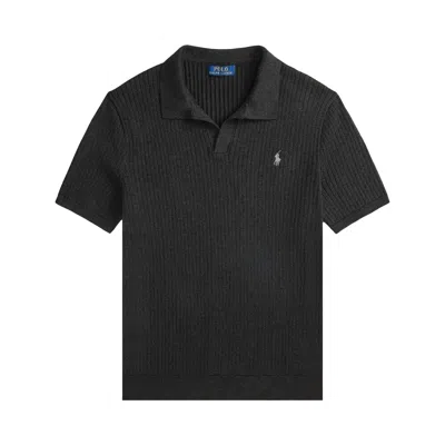 Pre-owned Polo Ralph Lauren Short-sleeve Cotton Johny Collar Polo Sweater 'granite Heather' | Grey | Men's Siz In Gray