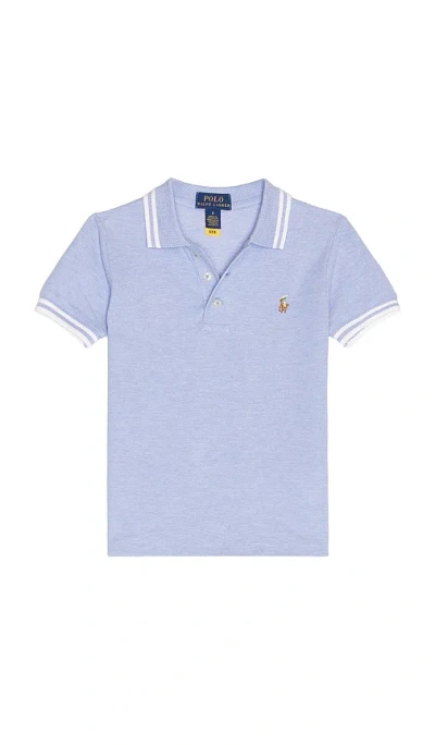 Polo Ralph Lauren Short Sleeve Cotton Oxford Mesh Polo In Blue