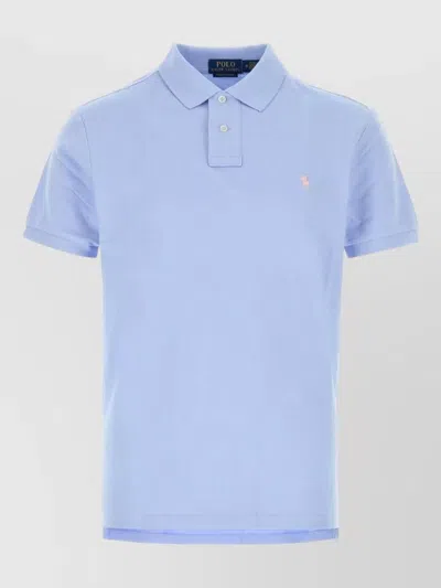 Polo Ralph Lauren Sskccmslm1-short Sleeve-knit In Light Blue