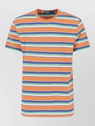 Polo Ralph Lauren Short Sleeve Crew Neck Striped T Shirt In Brown