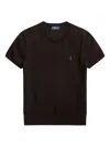 Polo Ralph Lauren Crew-neck Top With Short Sleeves In Brown