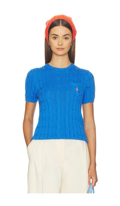 Polo Ralph Lauren Short Sleeve Crew Pullover Sweater In Blue