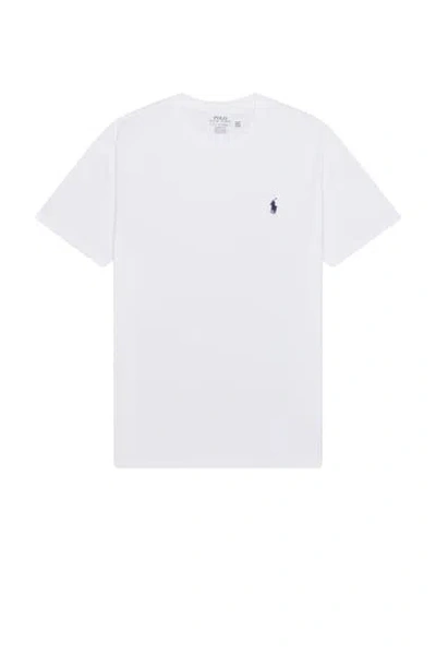 Polo Ralph Lauren Man White T-shirt With Embroidered Navy Blue Pony