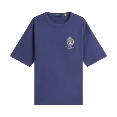 Pre-owned Polo Ralph Lauren Short-sleeve Heavyweight Jersey Knit Graphic T-shirt 'newport Navy' | Blue | Men's