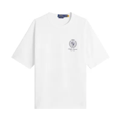 Pre-owned Polo Ralph Lauren Short-sleeve Heavyweight Jersey Knit Graphic T-shirt 'white' | Men's Size L