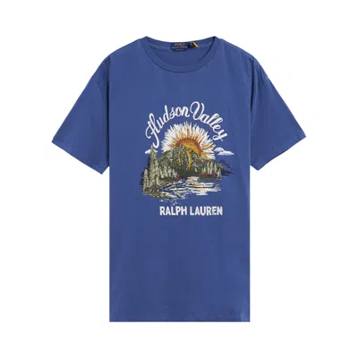 Pre-owned Polo Ralph Lauren Short-sleeve Jersey Knit Novelty Graphic Hudson Valley T-shirt 'old Royal' | Blue