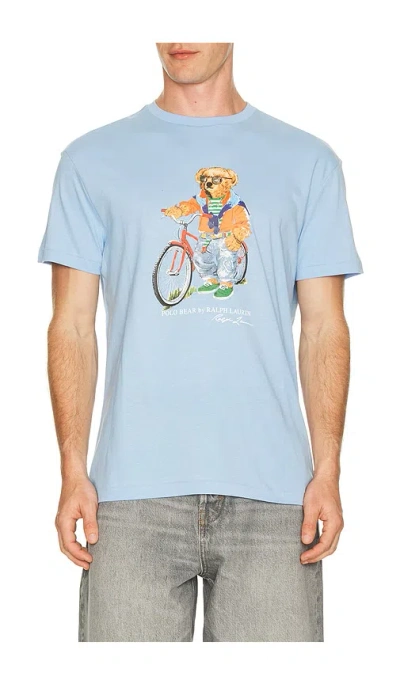 Polo Ralph Lauren Short Sleeve Jersey Knit Novelty Summer Bear Tee In Blue