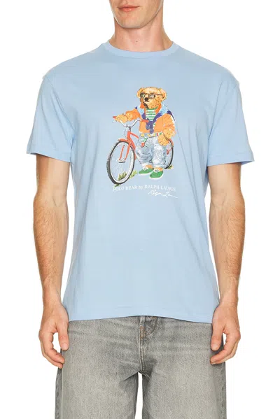 Polo Ralph Lauren Short Sleeve Jersey Knit Novelty Summer Bear Tee In Blue