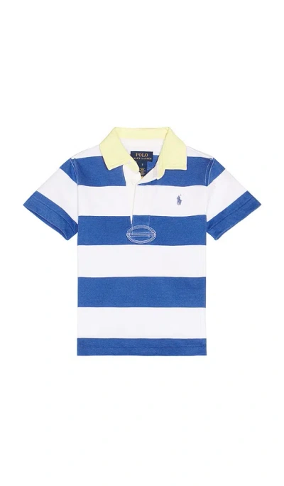 Polo Ralph Lauren Short Sleeve Jersey Knit Rugby Striped Shirt In Multi
