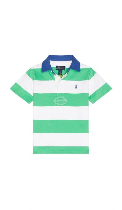 Polo Ralph Lauren Short Sleeve Jersey Knit Rugby Striped Shirt In Multi