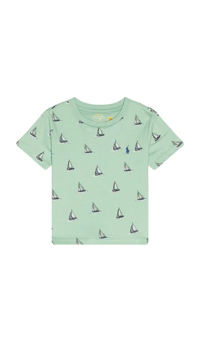 Polo Ralph Lauren Short Sleeve Jersey Knit Sail Print Ringer T-shirt In Green