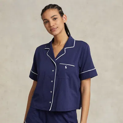 Polo Ralph Lauren Short-sleeve Jersey Pyjama Set In Blue