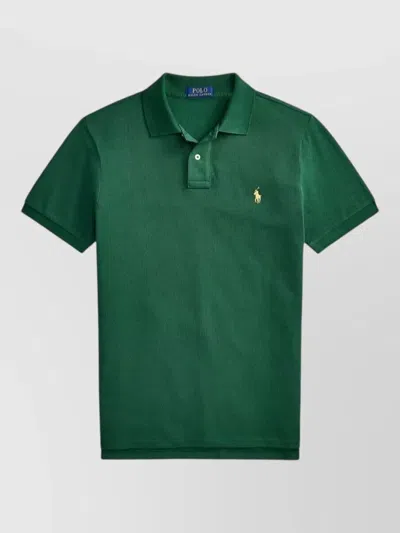 Polo Ralph Lauren Short Sleeve Knit Logo Collar Shirt In Green