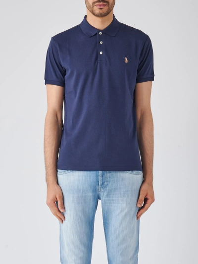 Polo Ralph Lauren Short Sleeve Knit Shirt In Navy