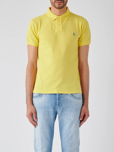 Polo Ralph Lauren Short Sleeve Knite Polo In Giallo